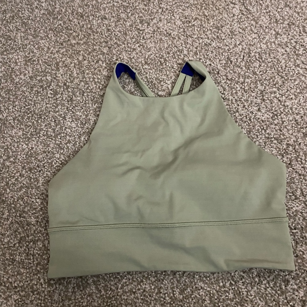 Energy high neck longline bra - light green